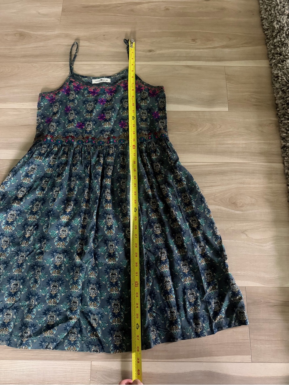 NATURAL LIFE Dark Green Floral Print Spaghetti Strap Dress - Picture 9 of 9